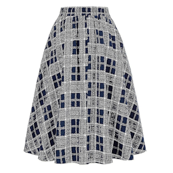 Dame Uld Nederdele Talje A-linje Plisserede Tartan Nederdele