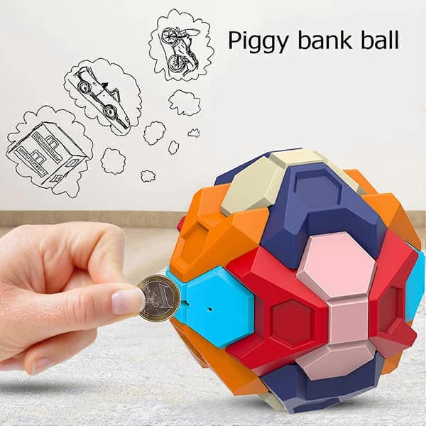3D-pussel monteringsblock boll, DIY avtagbar sparbössa monteringsboll