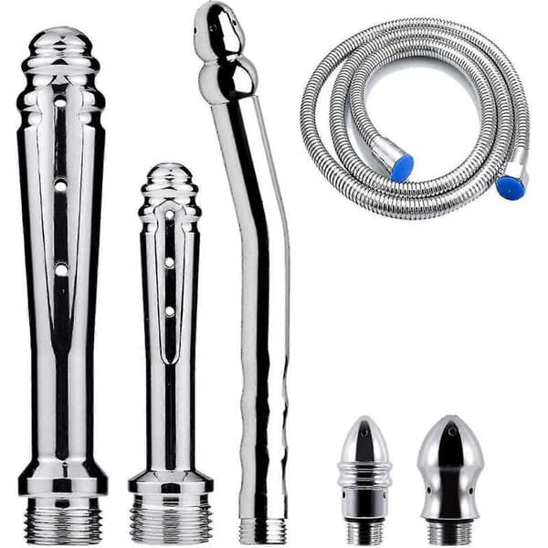 3-delad lavemangsdusch med 3 duschmunstycken. Duschkit för män + duschslang (silver)