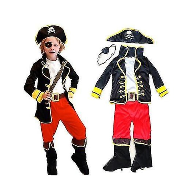 Carnival Pirate Kostym Cosplay Barn Pojkar Flickor Halloween Födelsedagsfest Klädset 110-120cm