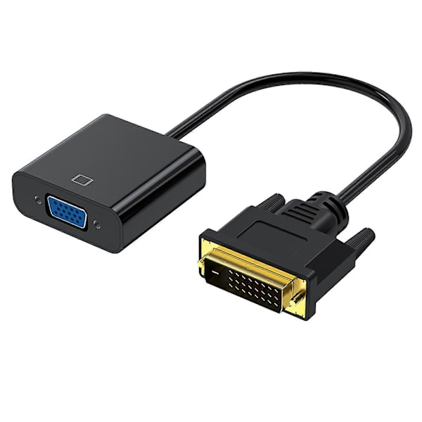 DVI til VGA-kabel HD Plug and Play Gullbelagt kontakt DVI 24 Plus 1 til VGA-adapter for PC-projektor TV
