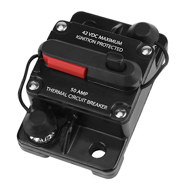 DC12V-42V Bil Stereo Audio Inline Strømafbryder Manuel Reset (50A)