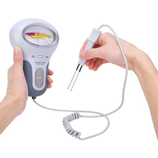 Vattenkvalitetstestare, PC-102B CL2 Elektrisk Pooltestare, Klor- och pH-testare, Vattenkvalitetsanalysator för Pool och Spa med Sond, pH-testkit