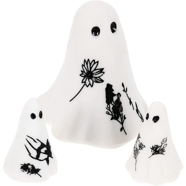 3st White Ghost Garden Court Minifigurer Halloween Utomhusdekorationer Utomhusskulptur Spöklik staty Spökträdgårdsdekorationer Halloween Skulptur