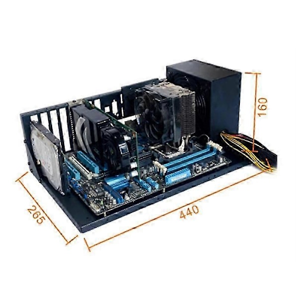 Öppet datorchassi dubbelriktad server E-ATX/ATX moderkort (ATX)