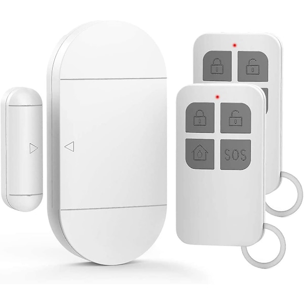 Dør- og vinduesalarm, alarm med 130db sirene, 2 fjernbetjeninger, nem at installere, trådløs hjemmealarm