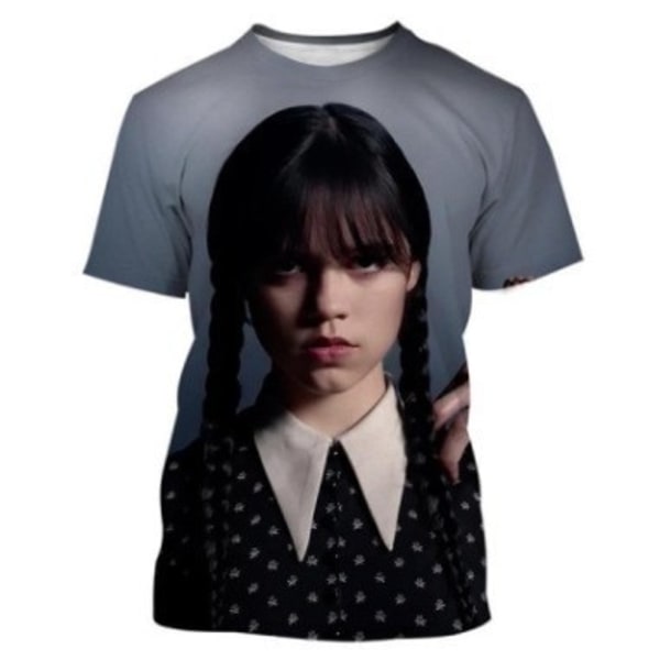 2023 sommar ny onsdag Addams 3DT T-shirt pojkar och flickor 120cm