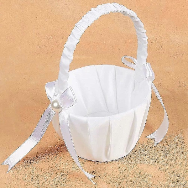 2-pack Bröllop Satin Blomsterkorg, rosett Party Ros Blomsterkorg