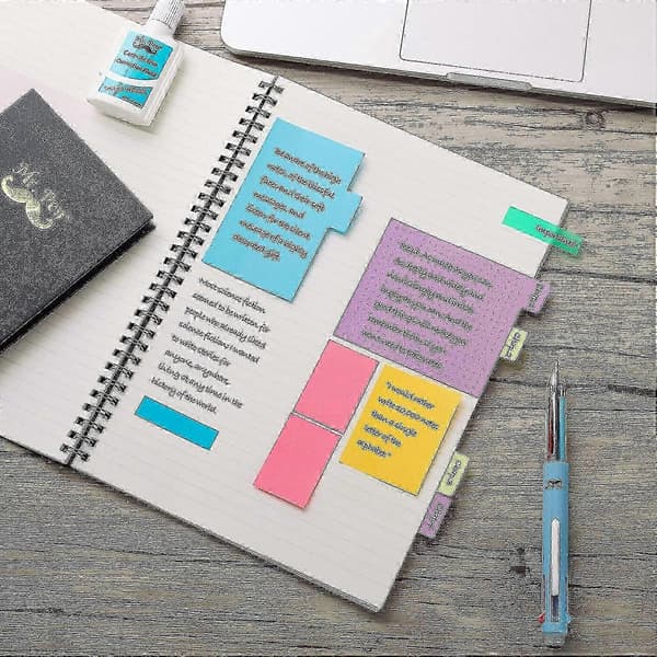Post-it Sæt, Post-it Etiket, 410 Stykker, Separate Post-it Notes, Skoleartikler, Kontorartikler, Planner Post-it Notes, Post-it Note Inddelingsetiketter