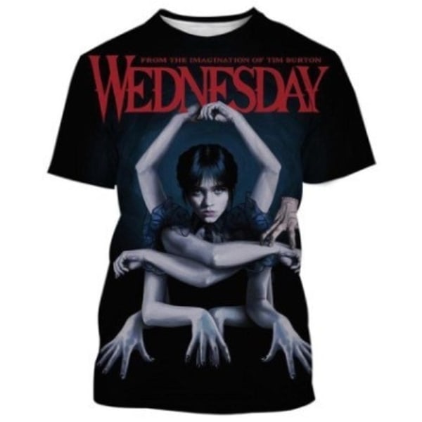 2023 sommar ny onsdag Addams 3DT T-shirt pojkar och flickor 150cm