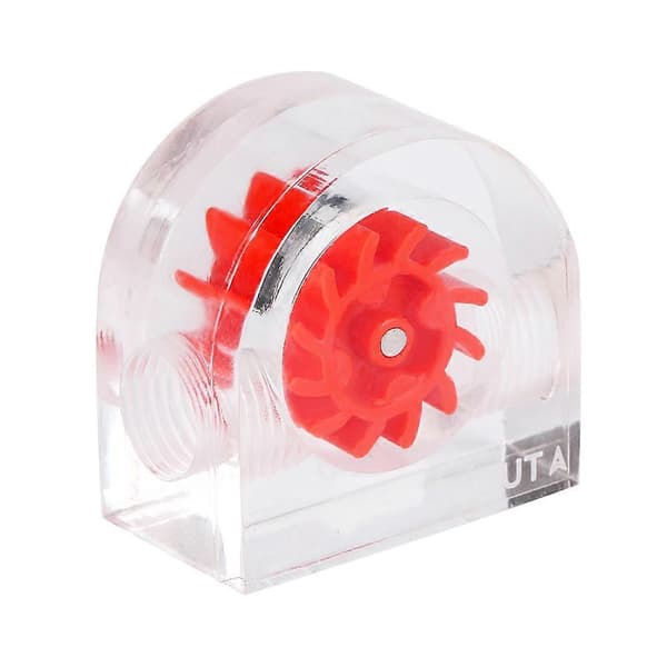 12 Impeller Flow Meter Indikator for PC Vannkjølingssystem G1/4\" Gjenge Halvsirkel (Rød)