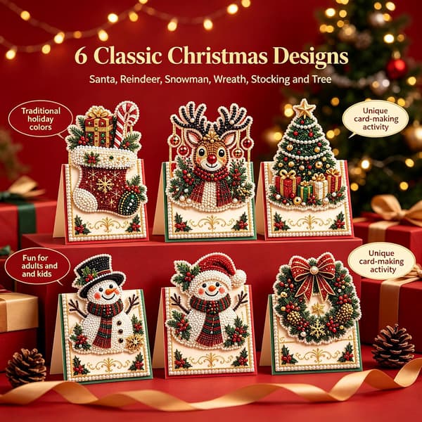 2026 Uusi 3D DIY joulukorttisarja Snowman 6pcs