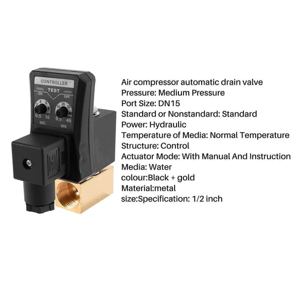 1/2 Tomme Dn15 Elektrisk Timer Automatisk Vandventil Solenoid Elektronisk Drænventil Til Luftkompressor Co