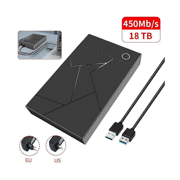 3,5 tommers HDD Kabinett USB 3.0 til SATA Harddisk Kasse SSD Kabinett Ekstern Solid State Harddisk-B15