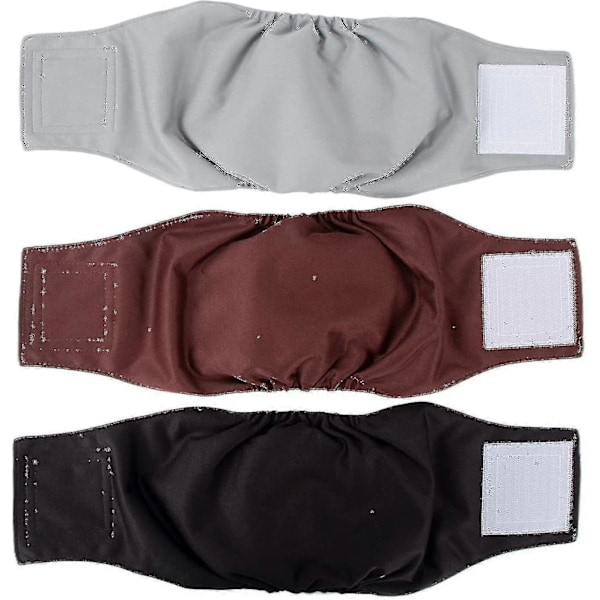 Tvättbara Hundblöjor för Hanar (3-pack) Återanvändbart Magband för Hanhundar