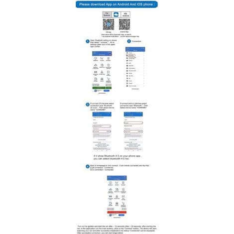 KW902 Bilfeilskanner med Bluetooth 3.0, oppgraderbar til 4.0 og 5.0, og dobbel Android- og iOS-kompatibilitet.