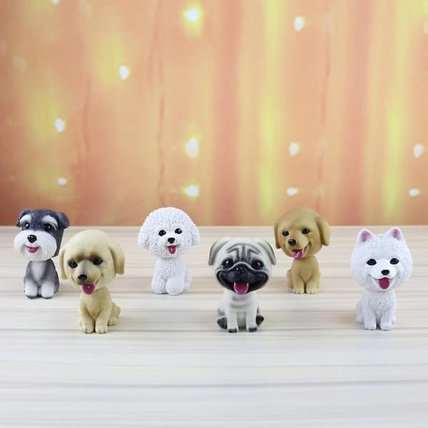 Resin Bobble Head Hund Figur Leke Hjem/Bil Dashbord Dekor E