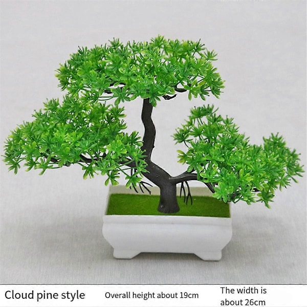 2 kpl Keinotekoinen kasvi Bonsai Muovinen pieni puu Ruukkukasvi Väärennetty kukka Ruukku koristeet kotiin huoneen pöydälle, Iltapunainen