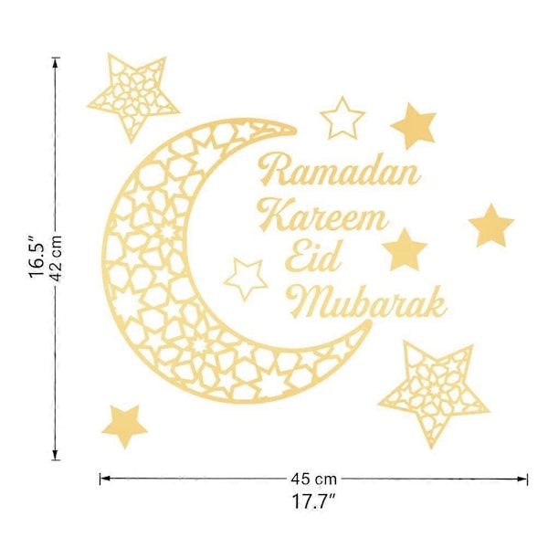 Ramadan Kuunsirppi Akryylipeilitarra 3D Itseliimautuva Seinätarra Oviin Ikkunoihin Kaappeihin