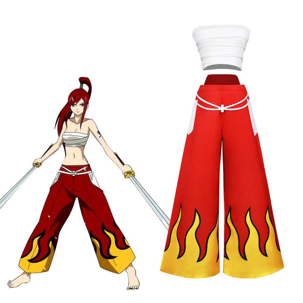 2023 Ny Anime Erza Scarlet Cosplay kostym Toppbyxor Kostym Kvinna Fest Halloween kostym XXXL