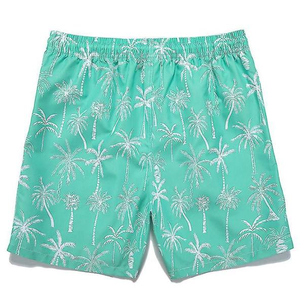 Print för män med dragsko Casual badshorts Strandshorts Orange S