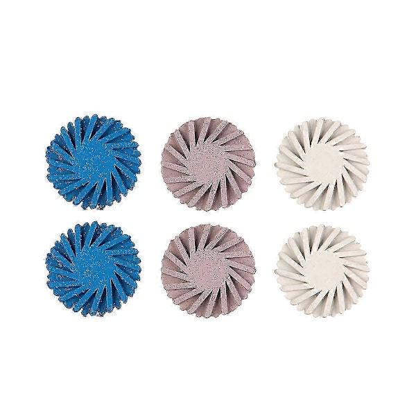 6 st/set Dental Gummipolerare Kompositpolering Diamantsystem RA Skivkit 14mm Hjul Spiral Fl