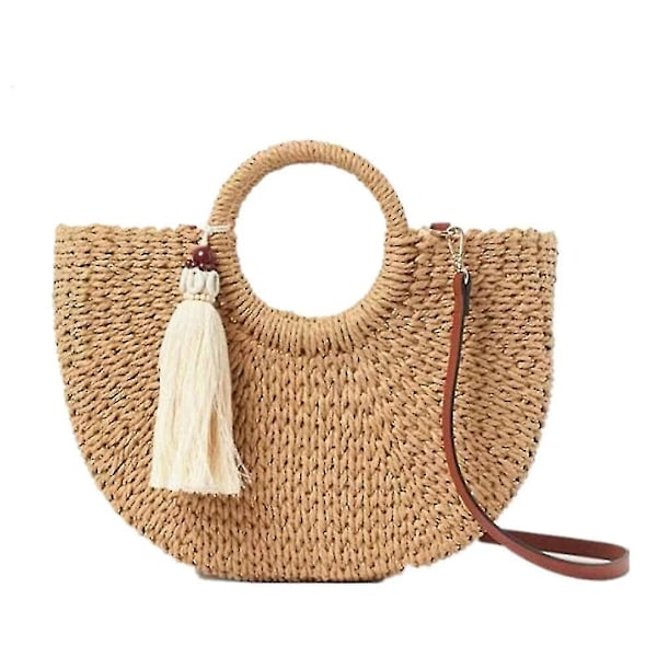 Fash Dam Halmväskor Bohemian Shoulder Bag S Seaside Resort Dam Tot