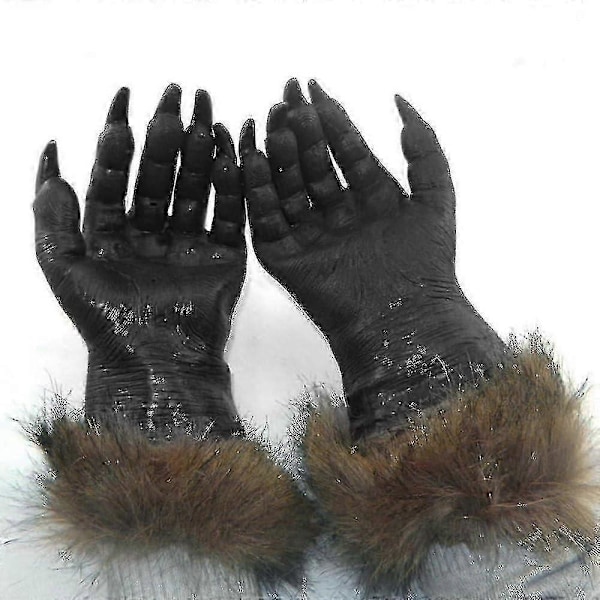 Varulv Kostume Ulvekløer Handsker Og Hovedmaske Til Halloween, Cosplay Kostumefest