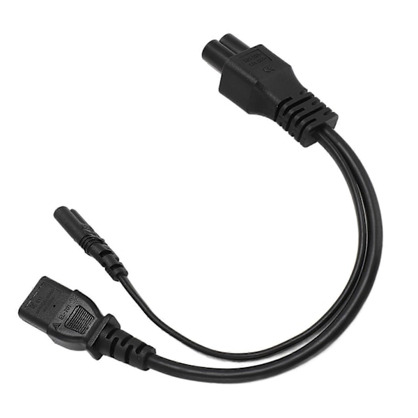 IEC320 C6 Y Splitter Strömkabel PVC-skal Plug and Play IEC320 C6 Hane till C7+C13 Hona Splitter Adapterkabel 30cm