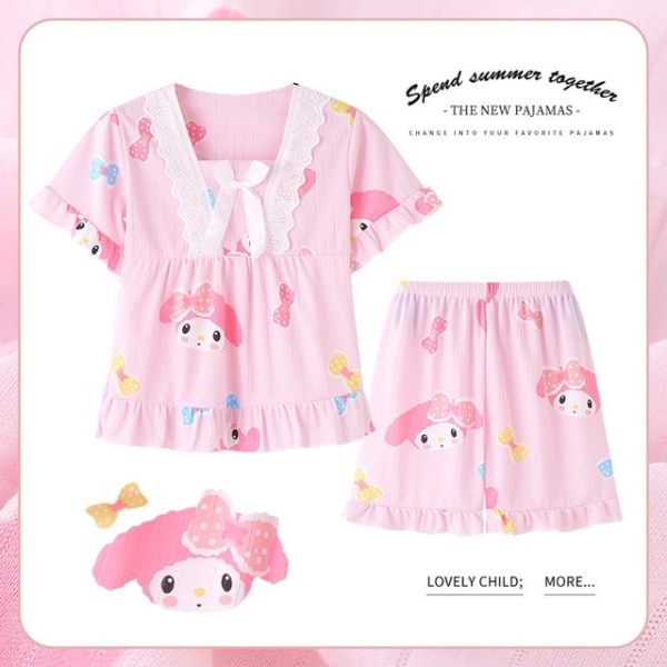 Anime Sanrios Series Kids Kortärmad Pyjamas Set Cartoon Summer style 1 20 (155-160cm)