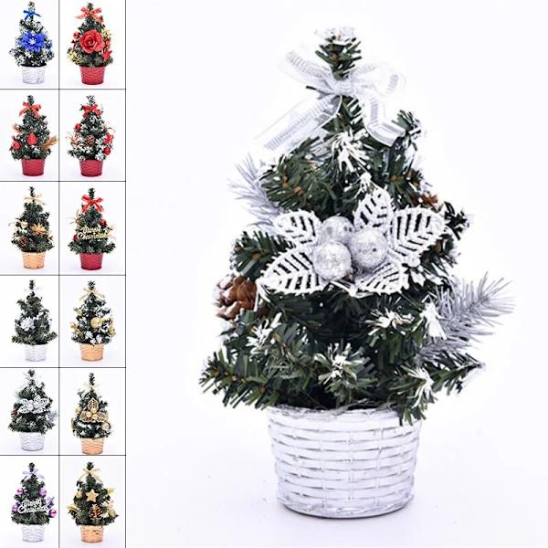 Julgransprydnad Dekoration Hem Bärbart Bord Xmas Festival Mini Inredning 20cm Navidad Presenter Jultomten Nyårsträd Red 3