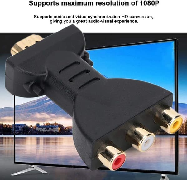 Aluminium adapter, 3RCA komposit til konverter