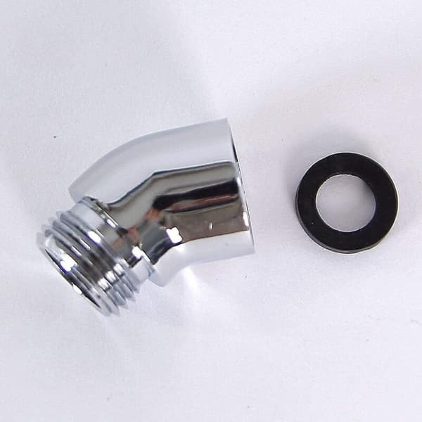 2 vinklede dusjhodefester med 1/2\" gjenge, 1/2\" utvendig gjenge og 50° vinkel (Winkel01)