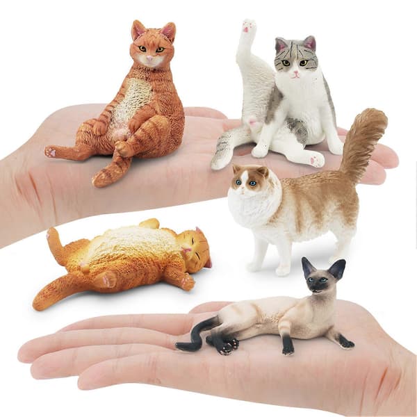 Simulerings Kat Figur PVC Solid Killing Model Realistisk Miniature Sød Dyrefigur Model Skrivebords Ornament Bil Hjem Dekoration