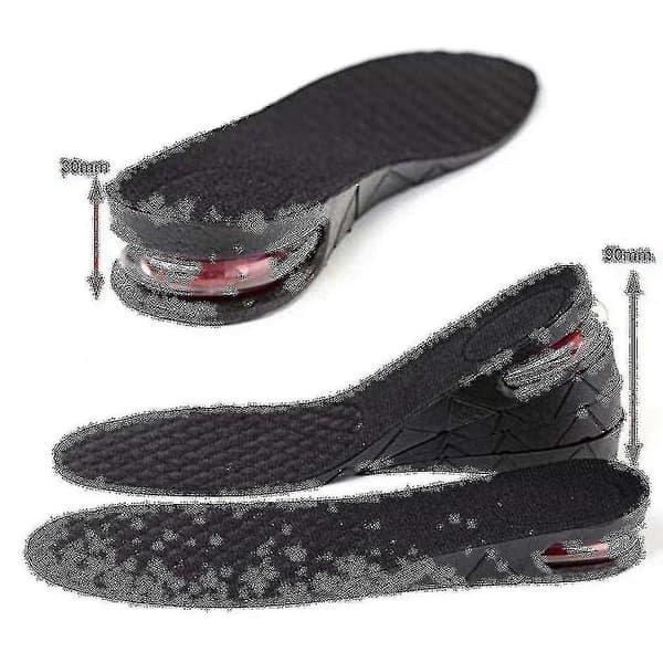 Unisex 3cm 5cm 7cm eller 9cm Hælhøjde Forhøjelse Sko Indlægssåler (Sort) 3 Layer(7cm)