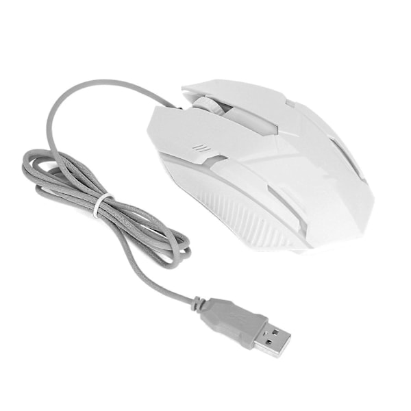 USB Mus M3 Bakgrunnsbelysning Modus Kablet Mus Ergonomisk Design Datamus for Macbook Laptop PC Hvit