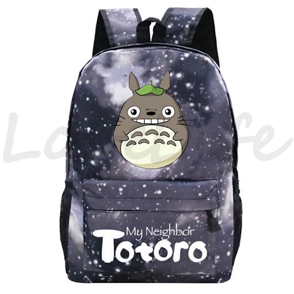 Min granne Totoro Ryggsäckar Anime Ryggsäck Mochila Pojkar Flickor Tecknade Skolväskor Studenter Bokväska Teenage Laptop Reseväska style 3