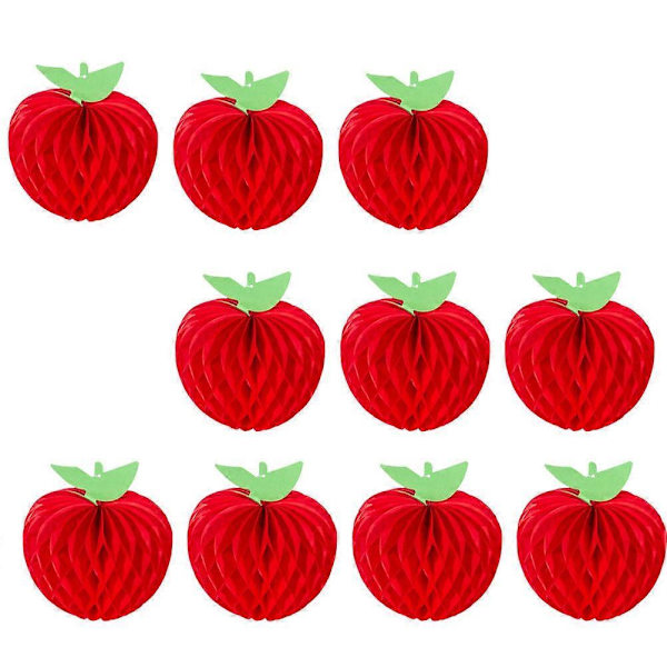 10 st 20 cm Pappersäpple Honeycomb Dekor Fläkt Set Vägg Hängande Honeycomb Boll Form Hänge Festtillbehör för Inomhus- och Utomhusfester