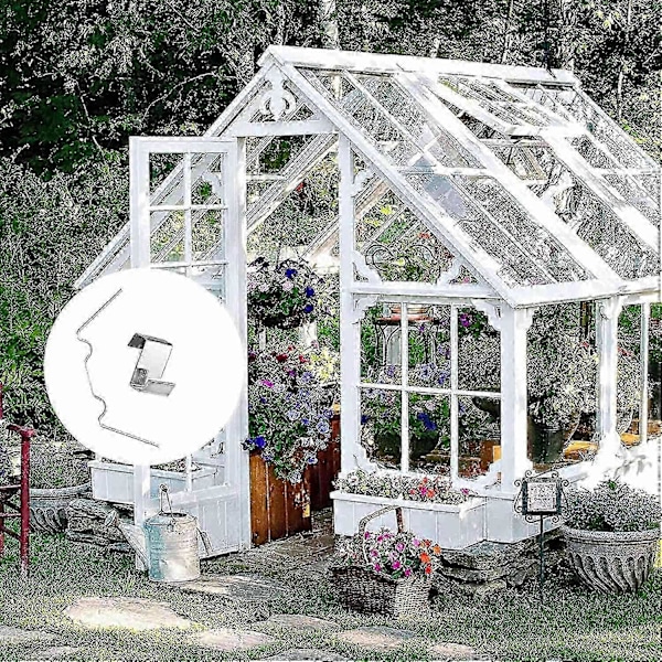 100 st Greenhouse Glasklämmor, Rostfritt Stål Greenhouse Glasrutor Fixeringsklämmor Greenhouse Klämmor G