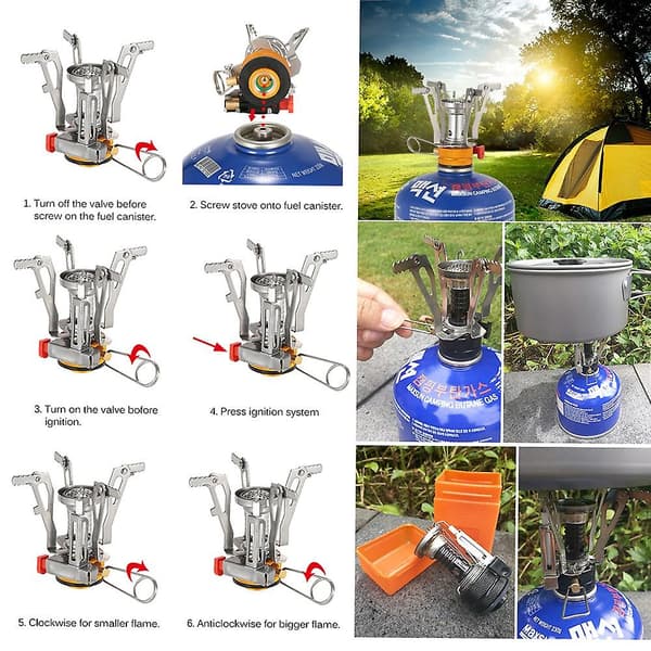 TOMSHOO Mini Ryggsäck Kök Brännare Camping Utomhus Matlagning Hopfällbar Vandringstillbehör Butan