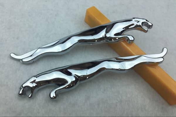 2-pack Jaguar Märkesdekaler - 1,8 cm/20 cm, Silver