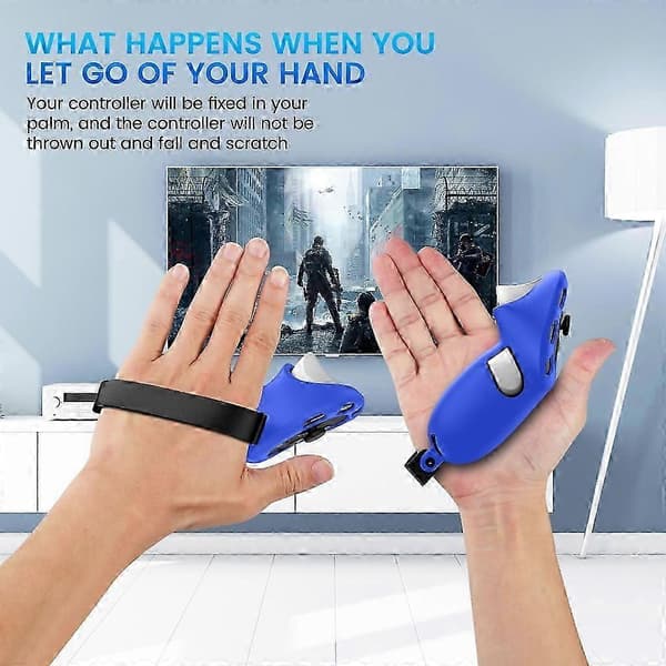 Silikongreppskydd & Rem för Meta Quest 3 Skyddskåpa Touch Controllers VR-Tillbehör