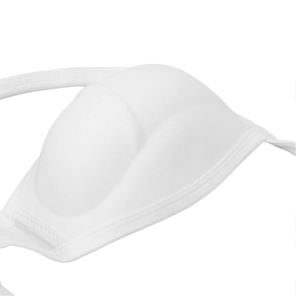 Män Bulge Cup Mjuk Polyester Bomull Stereo Form Bulge Täckande Underkläder Cup med Rem Vit L