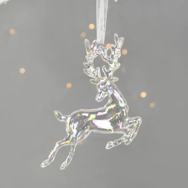 Akryl julgran Hängande prydnader Älg Ängel Docka Klockhänge 2023 God Juldekoration för hem Xmas Nyår 2024 Deer