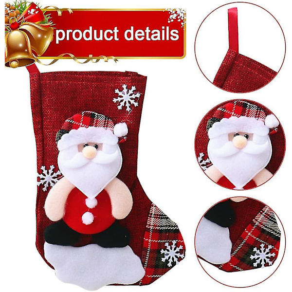Christmas Deco strumpor, 4 delar Nol strumpor, Nol Bear, Pre Nol, grafiska renar & snögubbar, Chemine strumpor