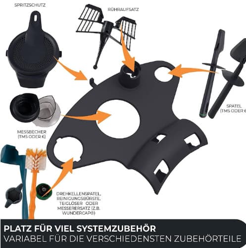 Denne foodprocessor opbevaringsholder rummer 5 tilbehørsdele og er velegnet til TM5 og TM6 processorer.