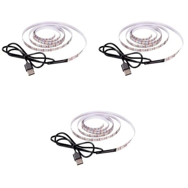 LED vækstlysstrimmel. Fuld spektrum USB vækstlys. 3 enheder, 2 meter lang.