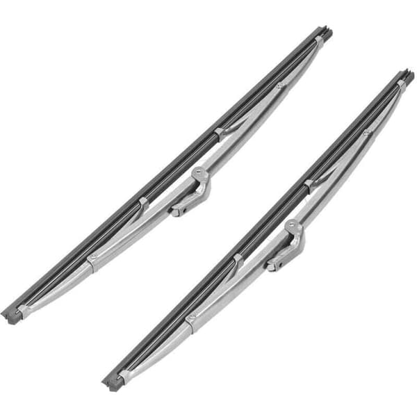 Universelle 12-tommer/30,48 cm polerede sølv rustfri stål forrude viskerblade til biler