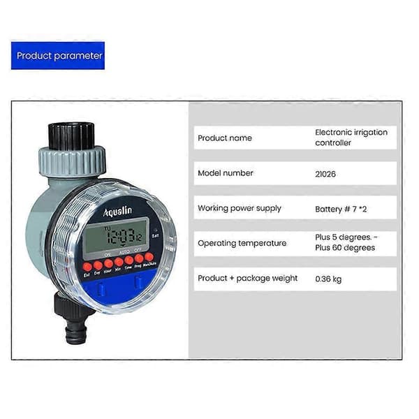 AQUALIN Automatisk Vanningskontroller for Hagevanning med Display