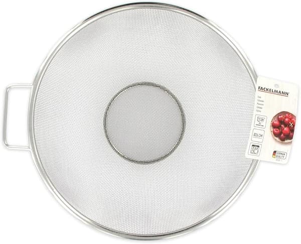 Si i rustfrit stål, skimmer, sigte, finmasket filter — Materiale i rustfrit stål, sølv, 26 x 11,5 cm